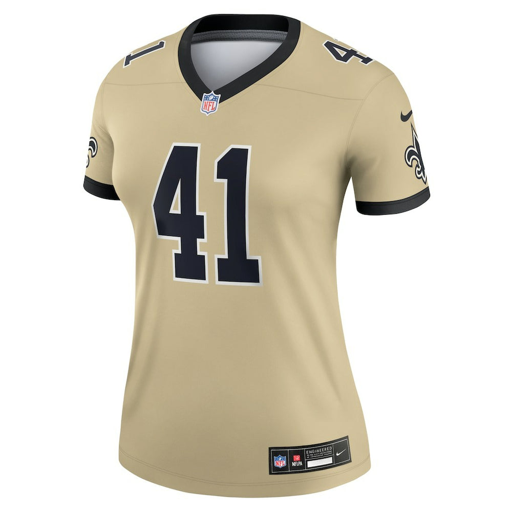 Alvin Kamara  Women's Gameday Golds Alternate Legend Player Performance Top - New Orleans Saints