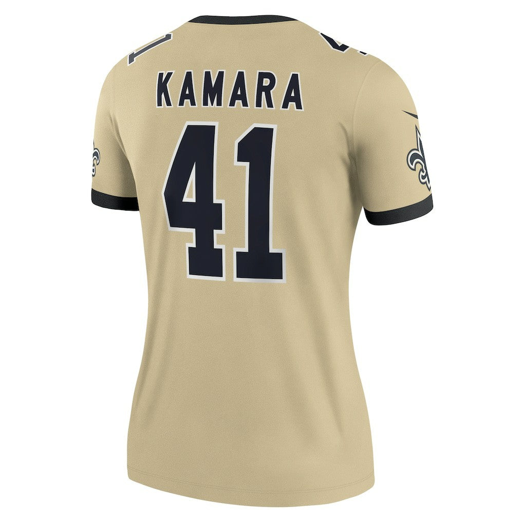 Alvin Kamara  Women's Gameday Golds Alternate Legend Player Performance Top - New Orleans Saints