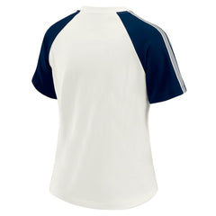 WEAR by Erin Andrews Women's Sleeve Stripe Distressed Raglan T-Shirt - Dallas Cowboys