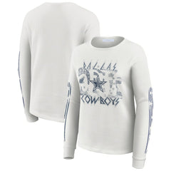 WEAR by Erin Andrews Women's Graphic Waffle Long-Sleeve T-Shirt - Dallas Cowboys