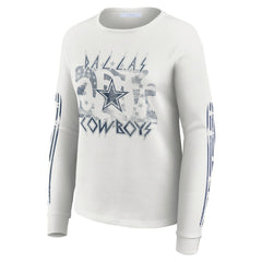 WEAR by Erin Andrews Women's Graphic Waffle Long-Sleeve T-Shirt - Dallas Cowboys