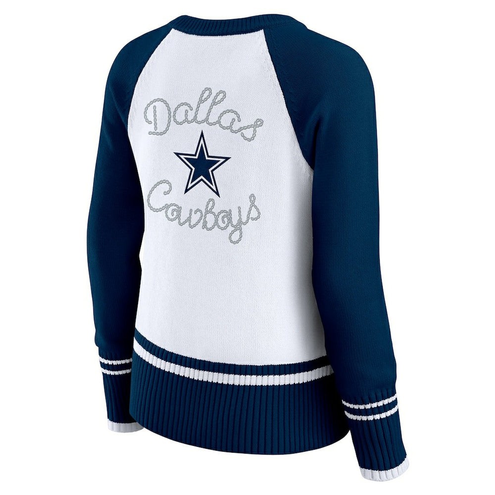 WEAR by Erin Andrews Women's Colorblock Raglan Sweater - Dallas Cowboys