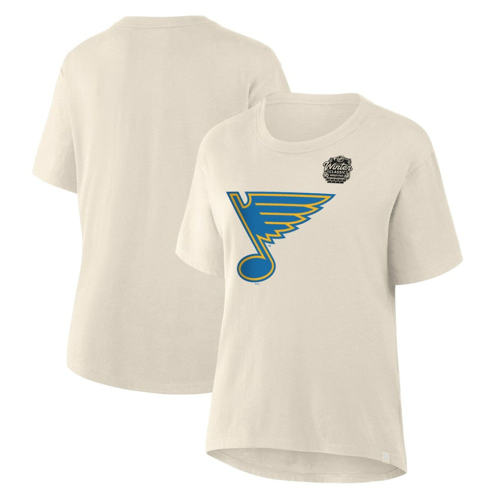NHL Cream St. Louis Blues Fanatics Women's 2025 Winter Classic Primary Logo T-Shirt