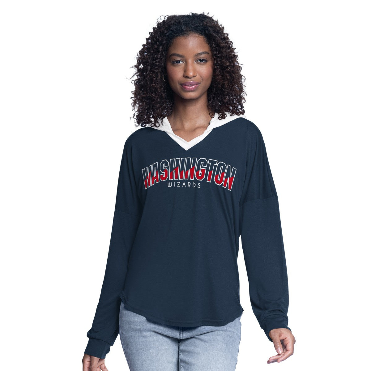 NBA Washington Wizards G-III 4Her by Carl Banks Women's Bench Player Oversized Long Sleeve Hooded Top