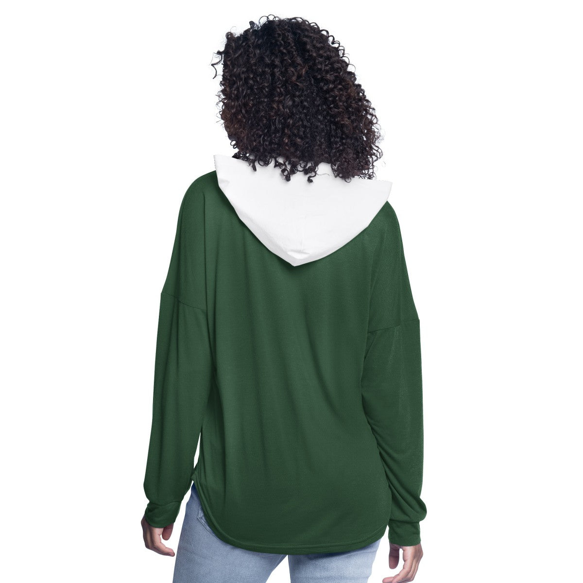 NBA Milwaukee Bucks G-III 4Her by Carl Banks Women's Bench Player Oversized Long Sleeve Hooded Top