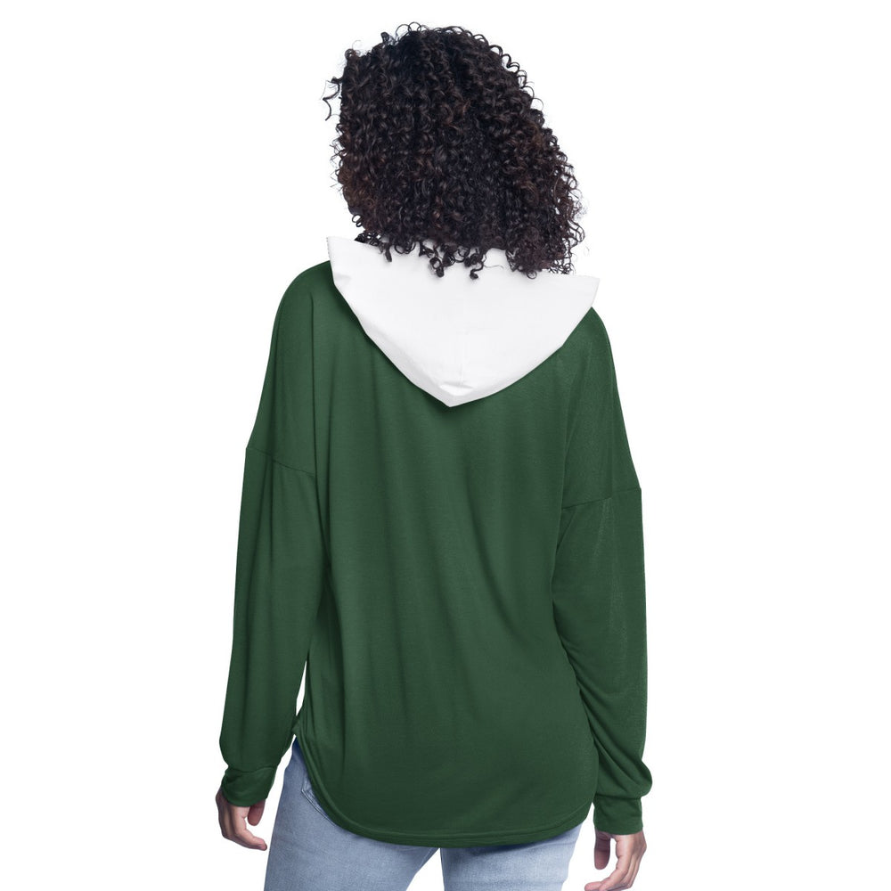 NBA Milwaukee Bucks G-III 4Her by Carl Banks Women's Bench Player Oversized Long Sleeve Hooded Top