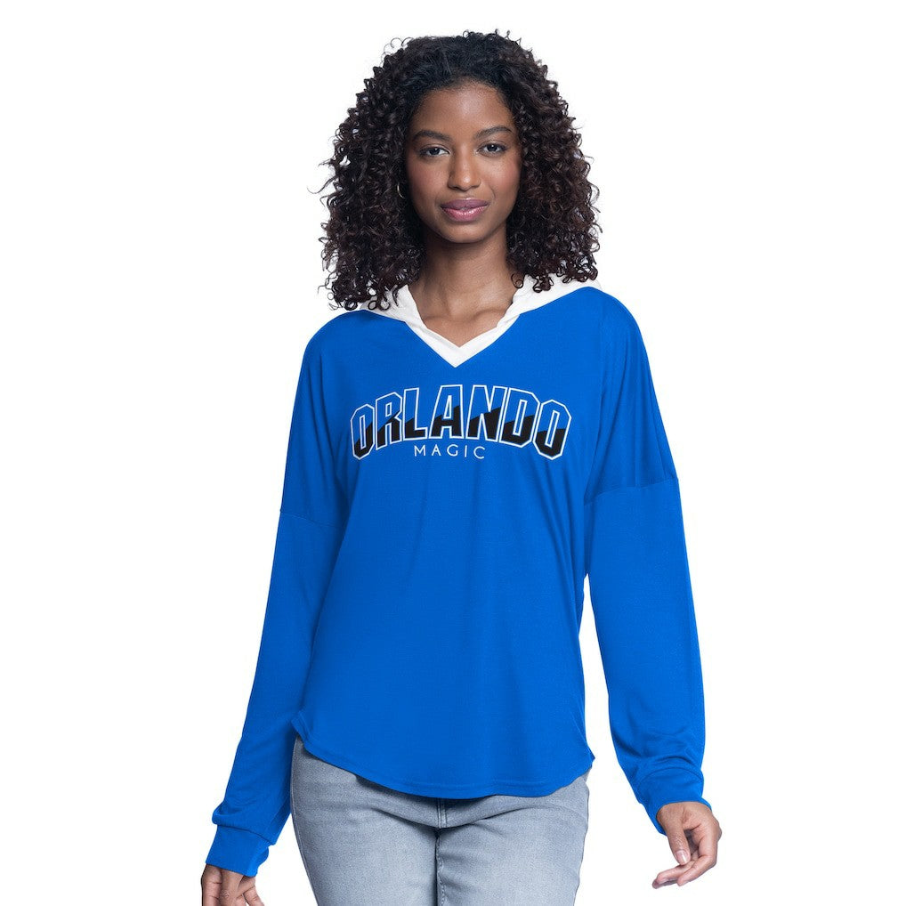 NBA Orlando Magic G-III 4Her by Carl Banks Women's Bench Player Oversized Long Sleeve Hooded Top