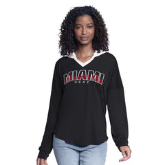 NBA Miami Heat G-III 4Her by Carl Banks Women's Bench Player Oversized Long Sleeve Hooded Top