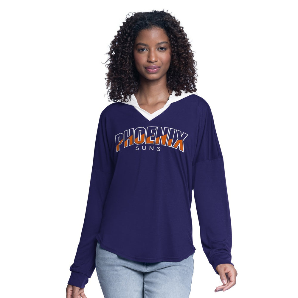 NBA Phoenix Suns G-III 4Her by Carl Banks Women's Bench Player Oversized Long Sleeve Hooded Top