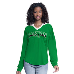 NBA Boston Celtics G-III 4Her by Carl Banks Women's Bench Player Oversized Long Sleeve Hooded Top