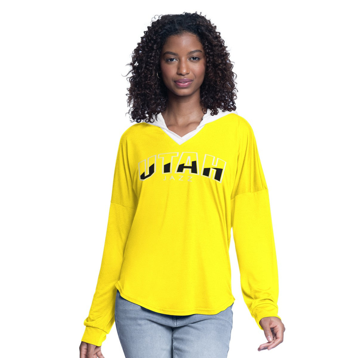 NBA Utah Jazz G-III 4Her by Carl Banks Women's Bench Player Oversized Long Sleeve Hooded Top