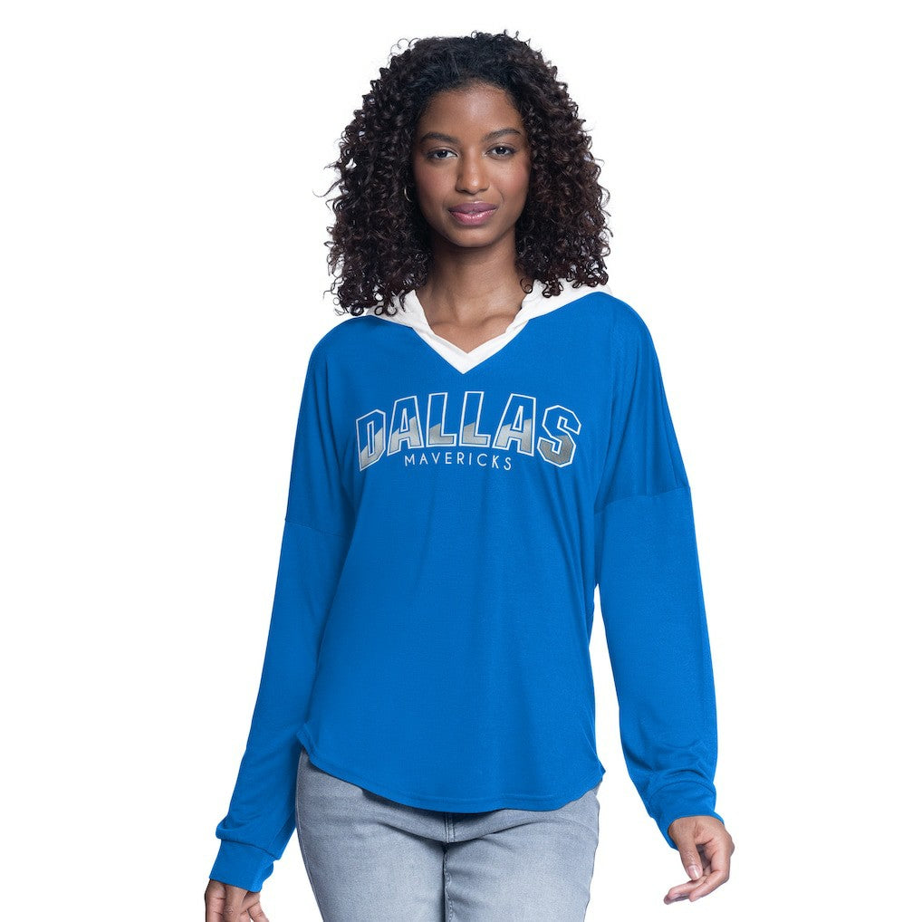 NBA Dallas Mavericks G-III 4Her by Carl Banks Women's Bench Player Oversized Long Sleeve Hooded Top sale