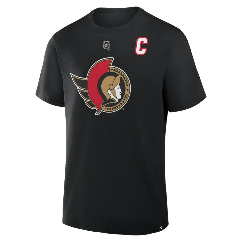NHL Black Brady Tkachuk Ottawa Senators Fanatics Authentic Stack Name & Number T-Shirt