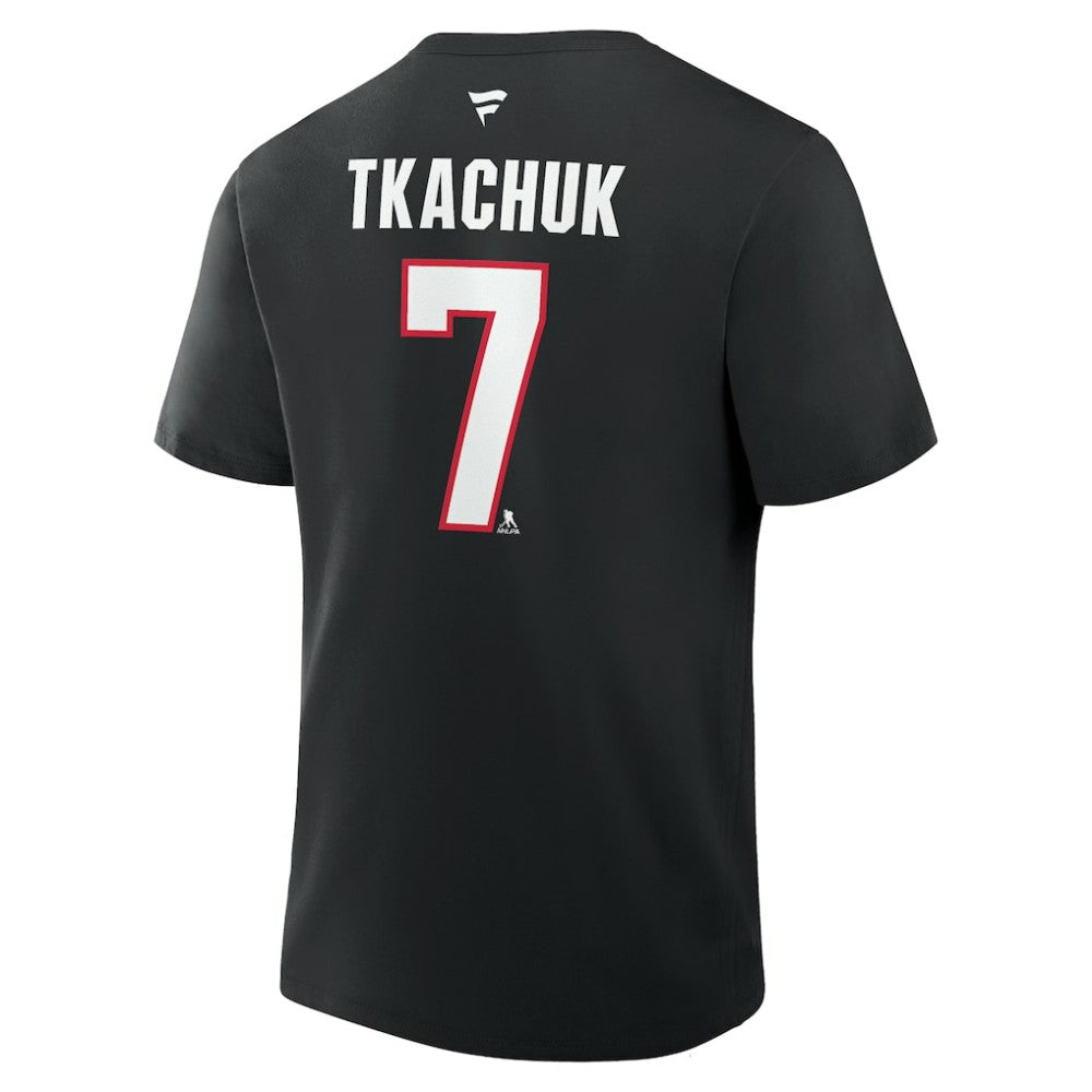 NHL Black Brady Tkachuk Ottawa Senators Fanatics Authentic Stack Name & Number T-Shirt