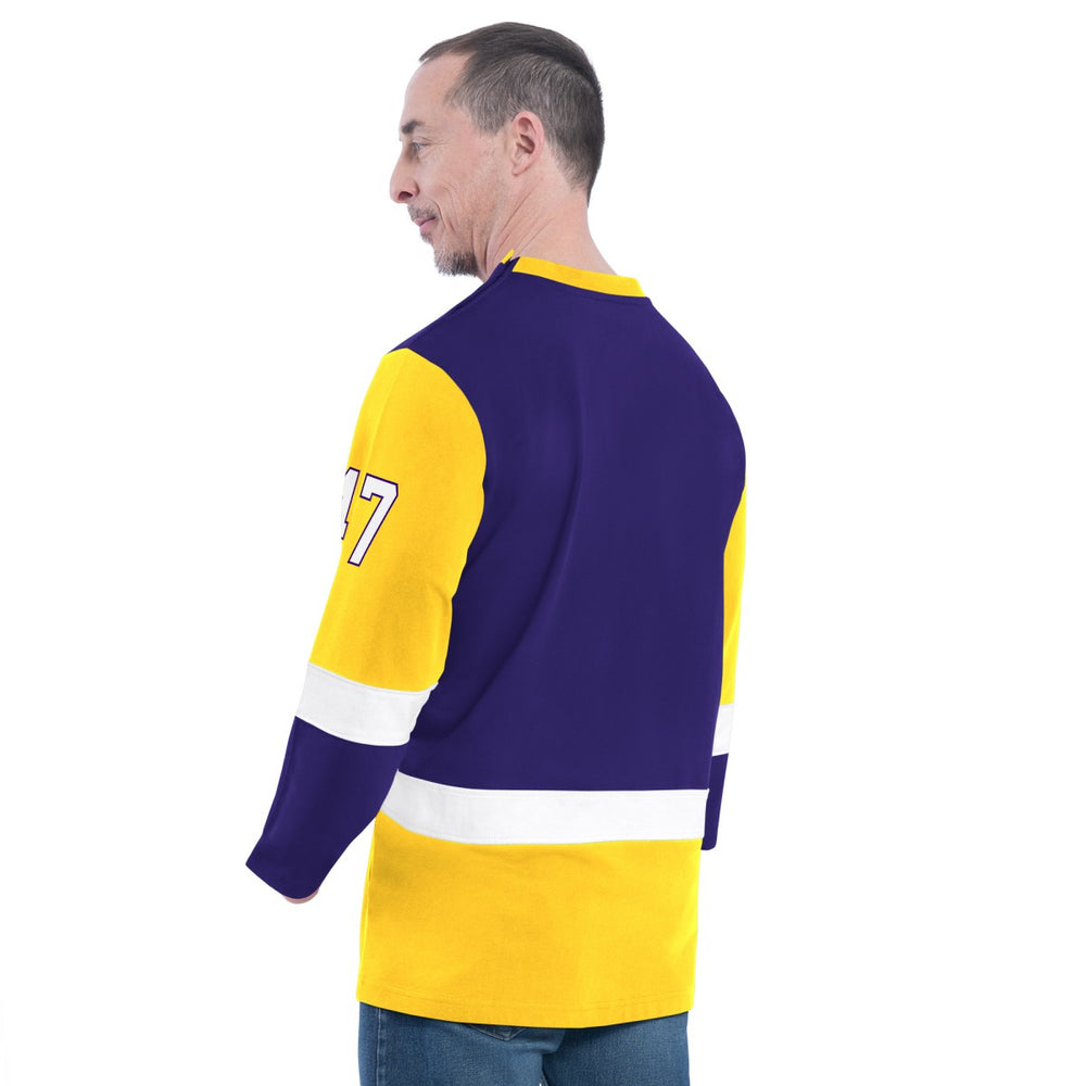 NBA Los Angeles Lakers G-III Sports by Carl Banks Adaptive Rugby Long Sleeve Top