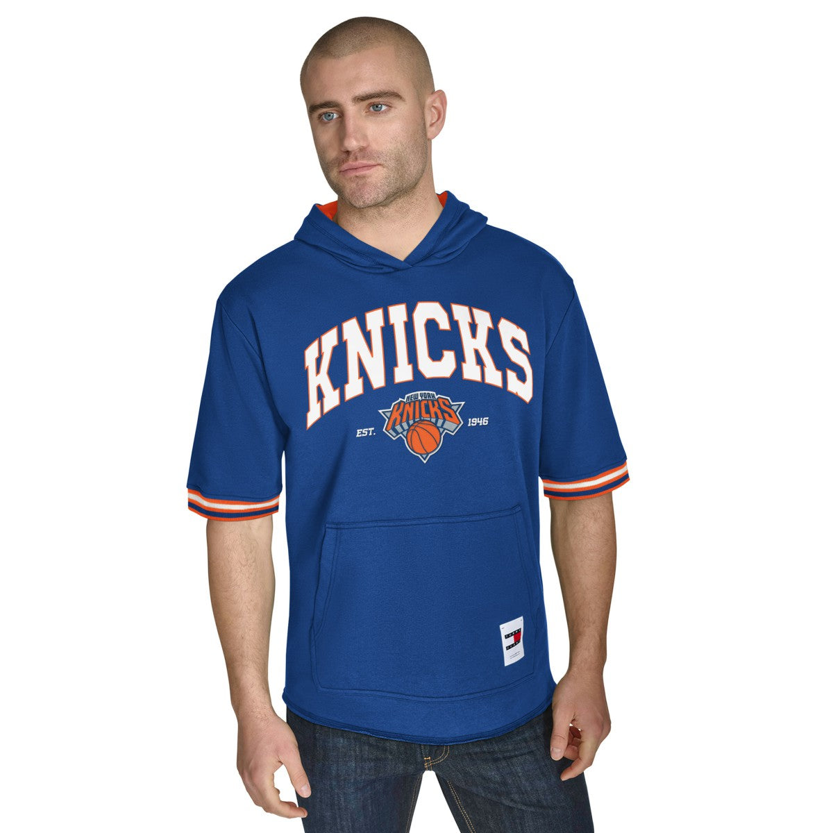 NBA New York Knicks Tommy Jeans Paul French Terry Short Sleeve Pullover Hoodie