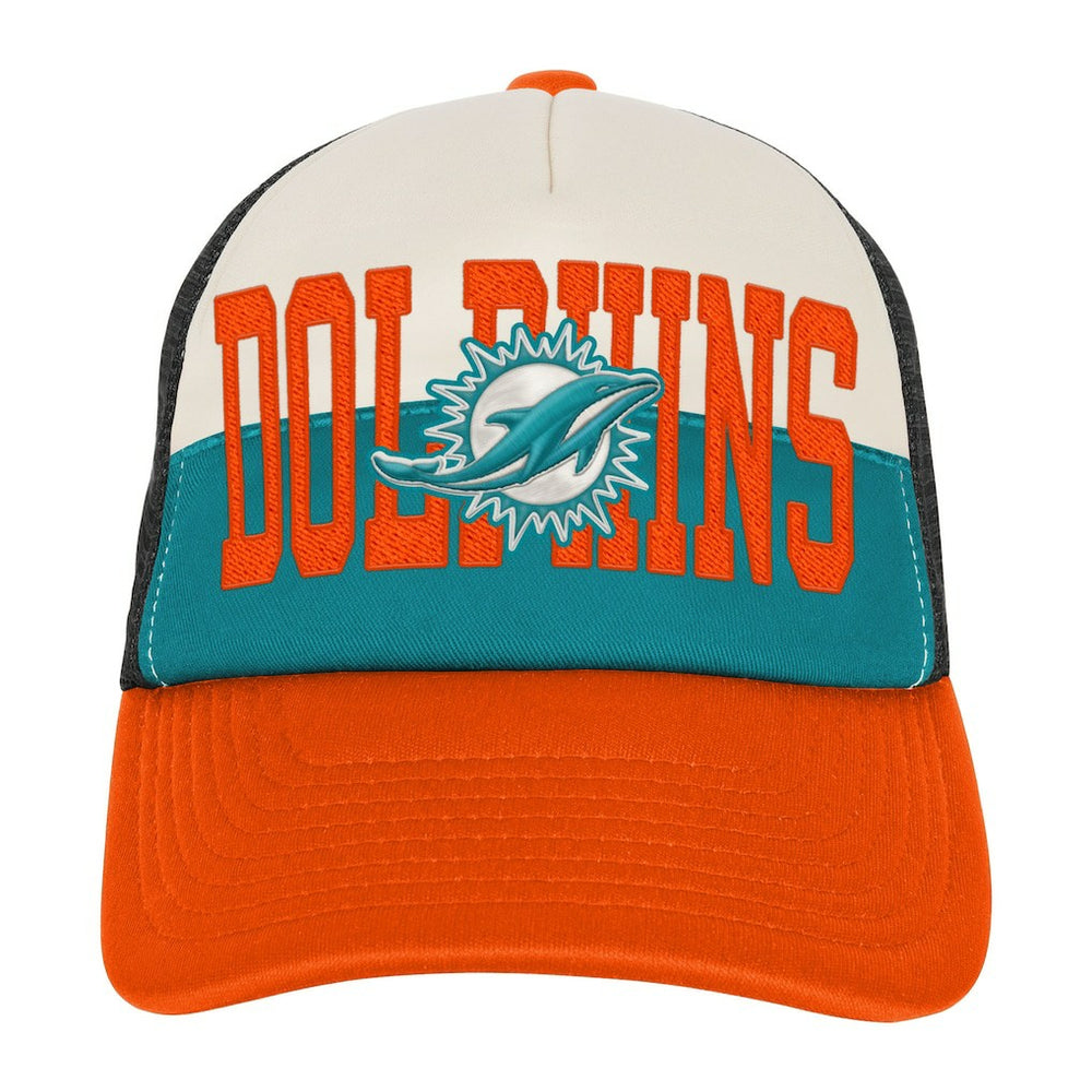 Youth Modern Fan Trucker Adjustable Hat - Miami Dolphins