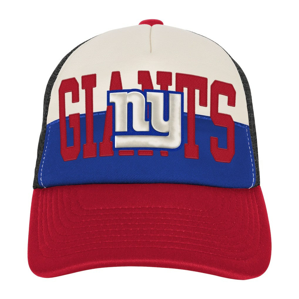 Youth Modern Fan Trucker Adjustable Hat - New York Giants