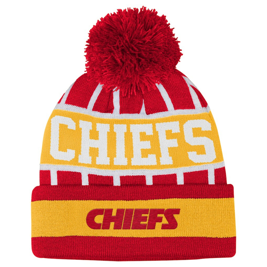 Outerstuff Youth Go Fast Cuffed Knit Hat with Pom - Kansas City Chiefs