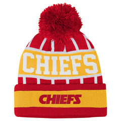 Outerstuff Youth Go Fast Cuffed Knit Hat with Pom - Kansas City Chiefs