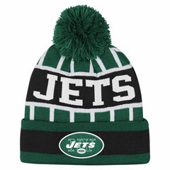 Outerstuff Youth Go Fast Cuffed Knit Hat with Pom - New York Jets