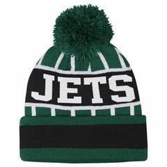 Outerstuff Youth Go Fast Cuffed Knit Hat with Pom - New York Jets