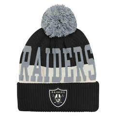 Outerstuff Youth Modern Fan Cuffed Knit Hat with Pom - Las Vegas Raiders