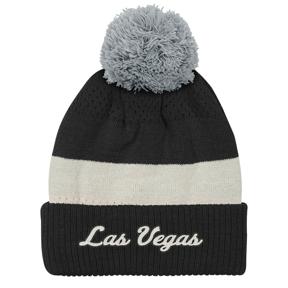 Outerstuff Youth Modern Fan Cuffed Knit Hat with Pom - Las Vegas Raiders