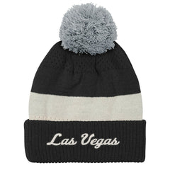 Outerstuff Youth Modern Fan Cuffed Knit Hat with Pom - Las Vegas Raiders