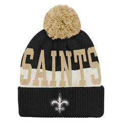Outerstuff Youth Modern Fan Cuffed Knit Hat with Pom - New Orleans Saints