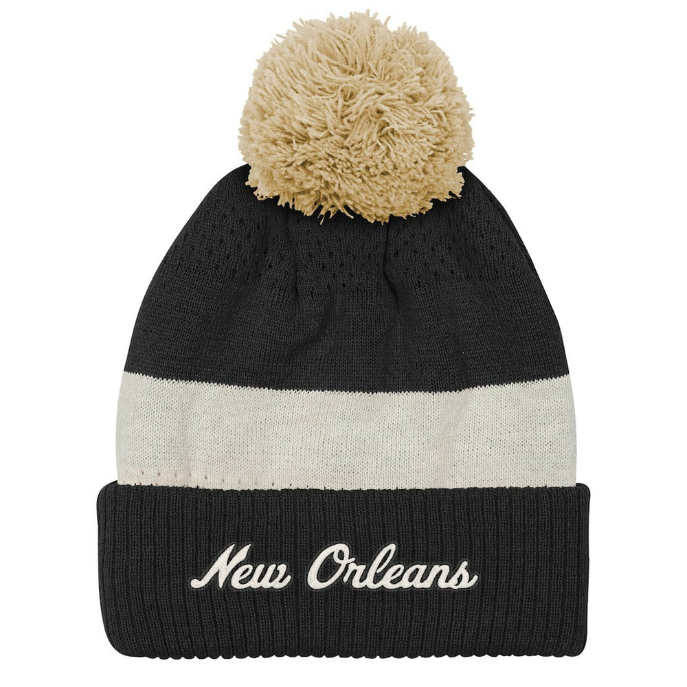 Outerstuff Youth Modern Fan Cuffed Knit Hat with Pom - New Orleans Saints