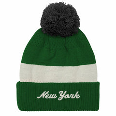 Outerstuff Youth Modern Fan Cuffed Knit Hat with Pom - New York Jets