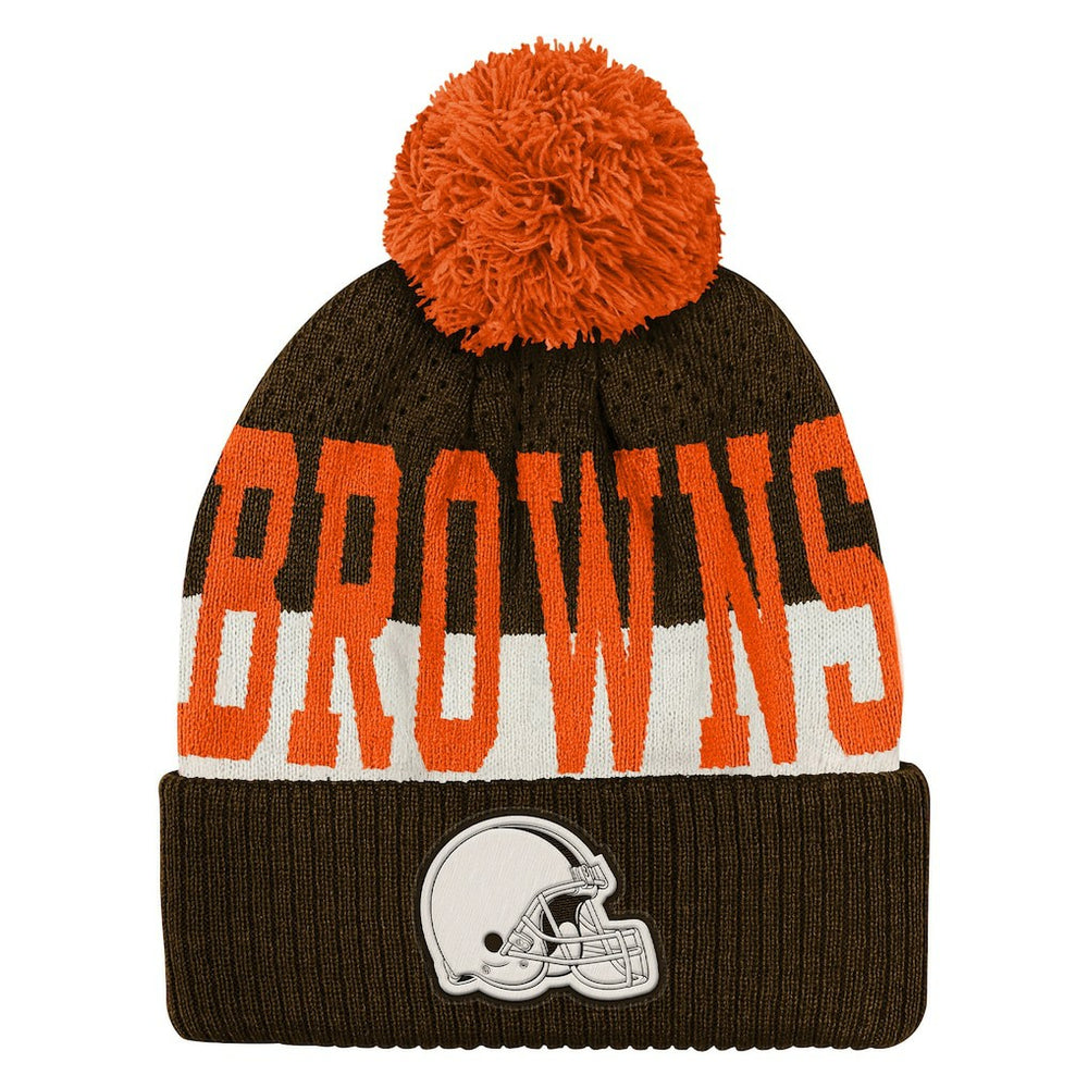 Outerstuff Youth Modern Fan Cuffed Knit Hat with Pom - Cleveland Browns