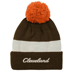 Outerstuff Youth Modern Fan Cuffed Knit Hat with Pom - Cleveland Browns