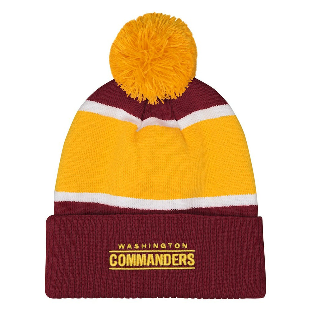 Outerstuff Girls Let's Play Cuffed Knit Hat with Pom - Washington Commanders