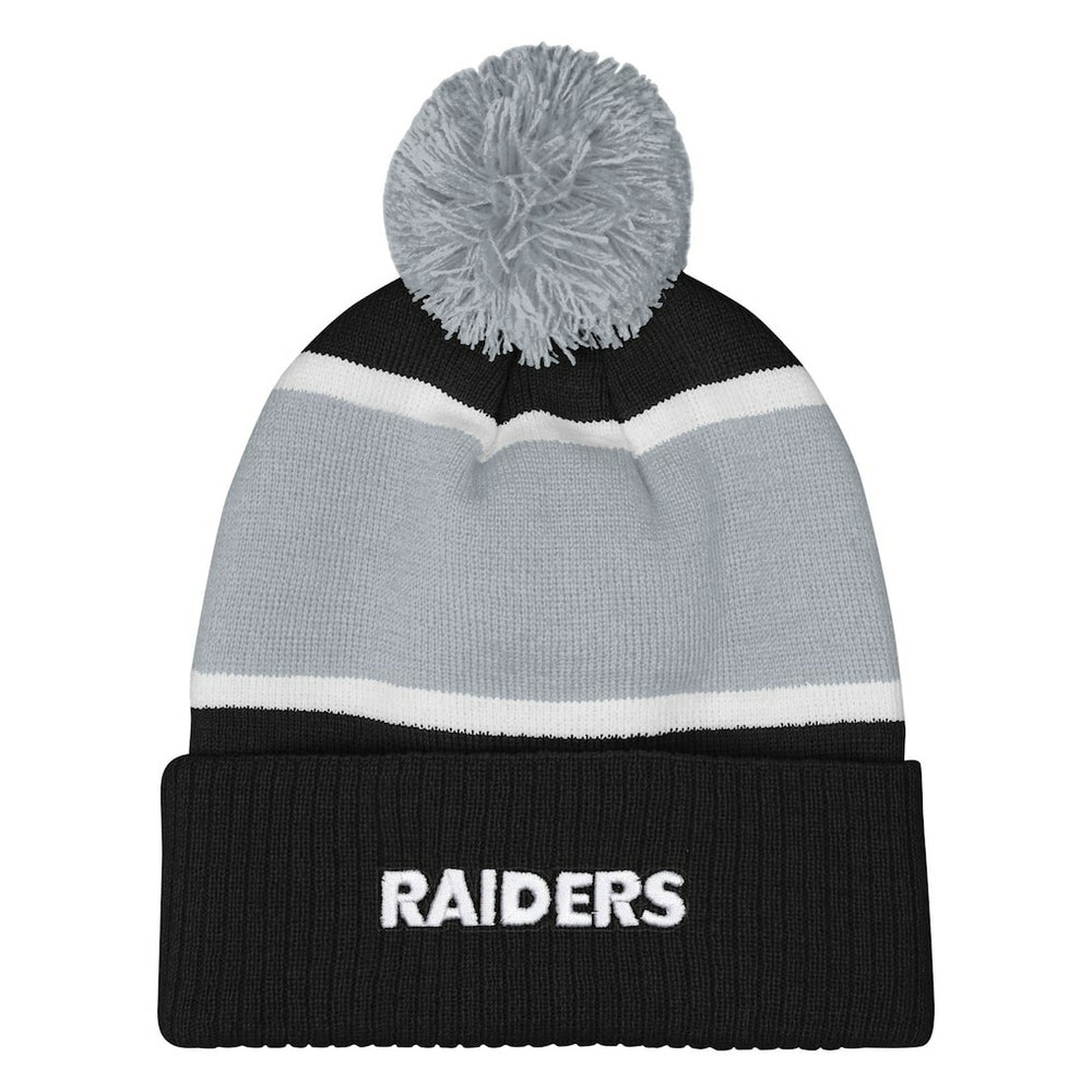 Outerstuff Girls Let's Play Cuffed Knit Hat with Pom - Las Vegas Raiders