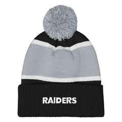 Outerstuff Girls Let's Play Cuffed Knit Hat with Pom - Las Vegas Raiders