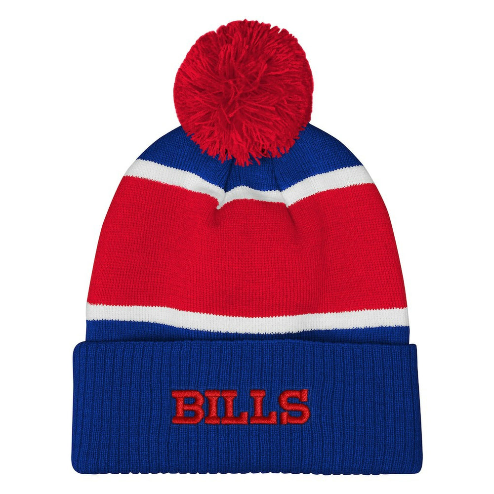 Outerstuff Girls Let's Play Cuffed Knit Hat with Pom - Buffalo Bills