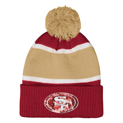 Outerstuff Girls Let's Play Cuffed Knit Hat with Pom - San Francisco 49ers
