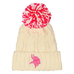 Outerstuff Girls Cable Cuffed Knit Hat with Pom - Minnesota Vikings