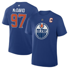 NHL Royal Connor McDavid Edmonton Oilers Fanatics Authentic Stack Name & Number T-Shirt