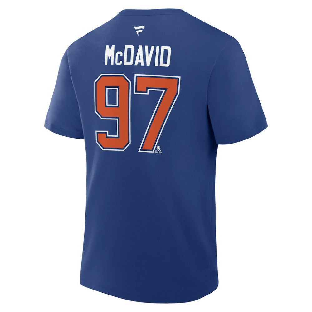 NHL Royal Connor McDavid Edmonton Oilers Fanatics Authentic Stack Name & Number T-Shirt