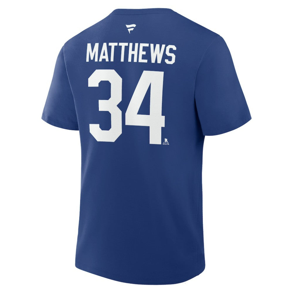 NHL Blue Auston Matthews Toronto Maple Leafs Fanatics Authentic Stack Name & Number T-Shirt