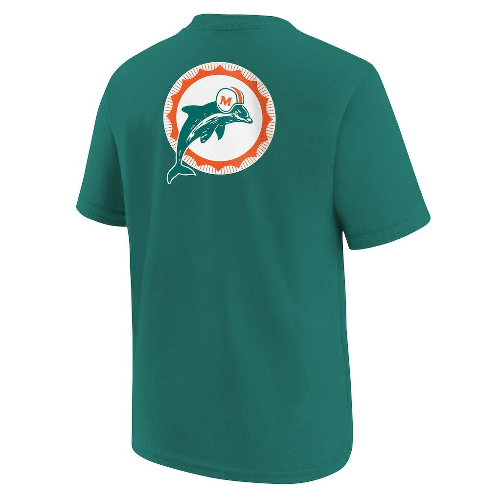 Youth Rewind Front & Back Essential T-Shirt - Miami Dolphins