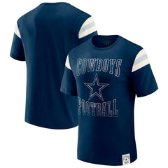 Darius Rucker Collection Distressed Throwback Shoulder Stripe T-Shirt - Dallas Cowboys