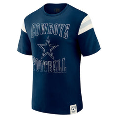 Darius Rucker Collection Distressed Throwback Shoulder Stripe T-Shirt - Dallas Cowboys