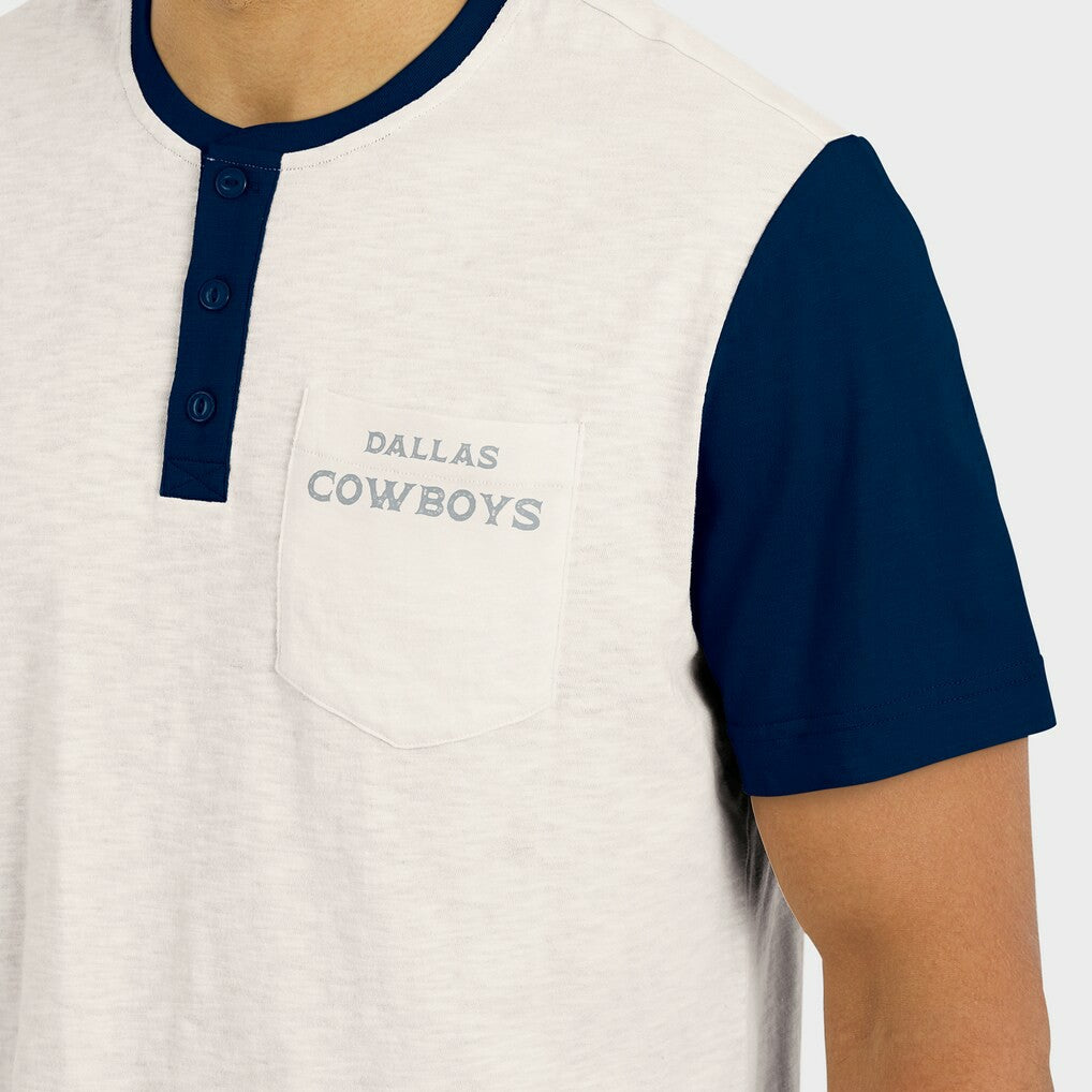 Darius Rucker Collection Henley Colorblock Slub Pocket T-Shirt - Dallas Cowboys