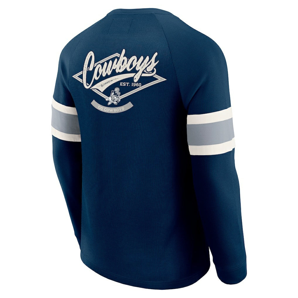 Darius Rucker Collection Waffle-Knit Raglan Long Sleeve Henley T-Shirt - Dallas Cowboys