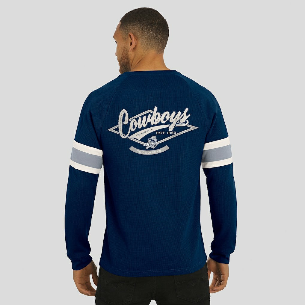 Darius Rucker Collection Waffle-Knit Raglan Long Sleeve Henley T-Shirt - Dallas Cowboys