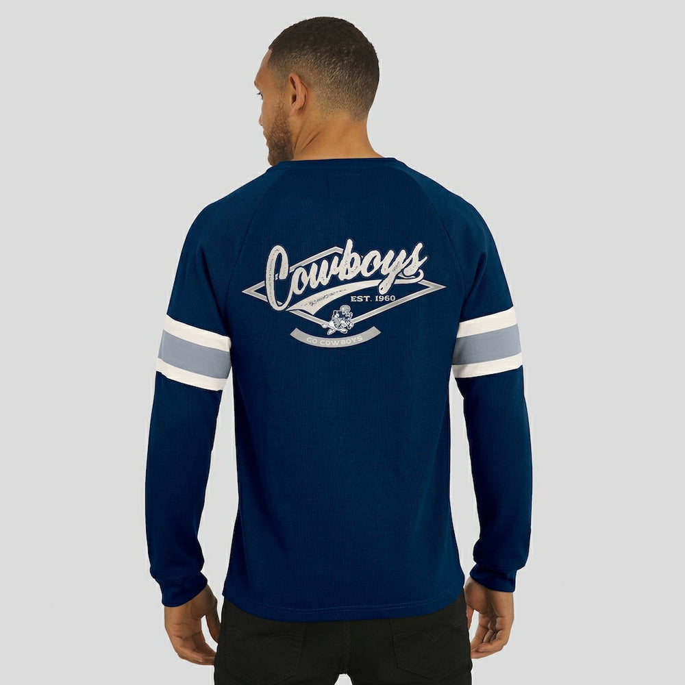 Darius Rucker Collection Waffle-Knit Raglan Long Sleeve Henley T-Shirt - Dallas Cowboys
